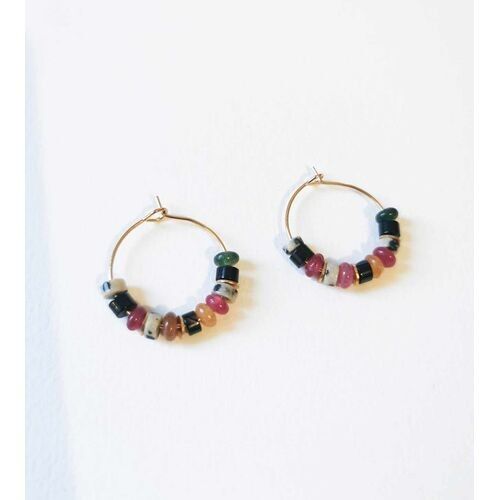 Dolly hoop earrings in gemstones