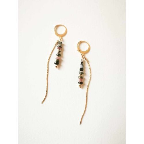 Paloma long earrings in gemstones