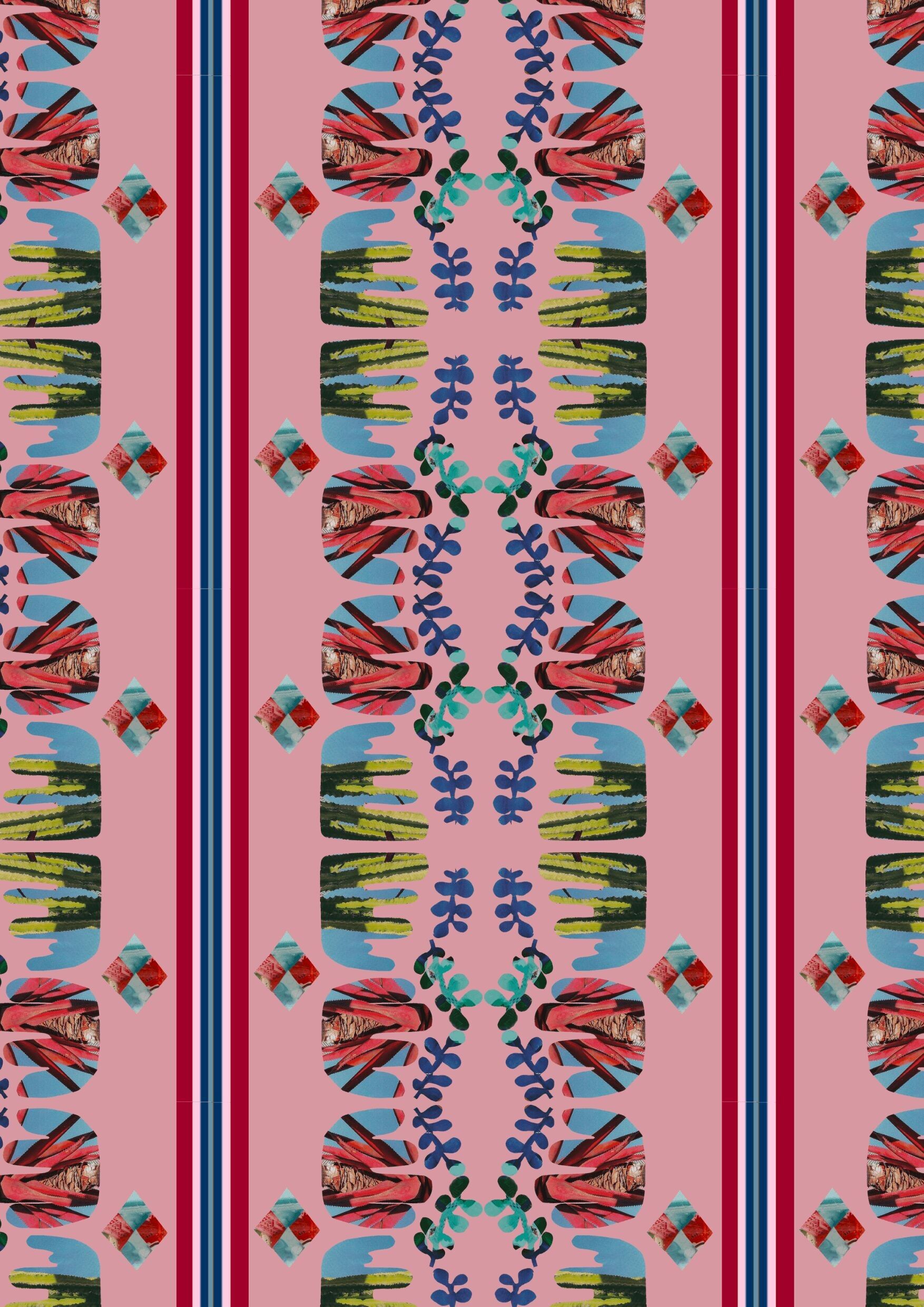 Vliestapete - Algen Alt.🌱 Rosa (50 cm x 1000 cm)