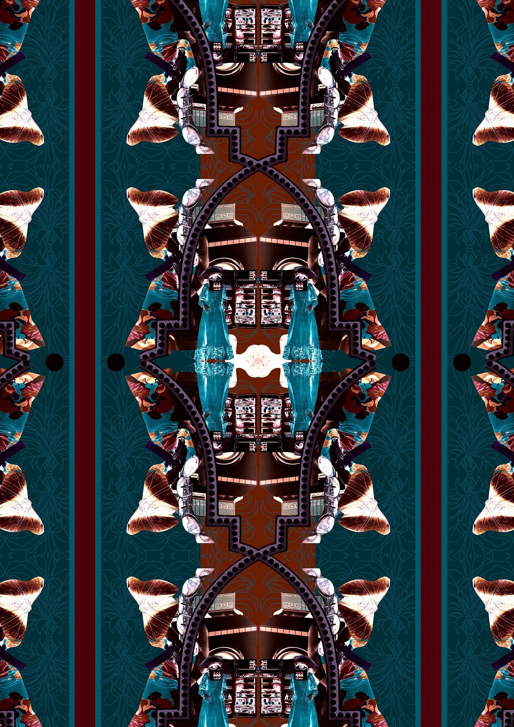 Vliestapete - Die Dame im Kühlschrank Entenblau 🧃🌯 (50 cm x 1000 cm)