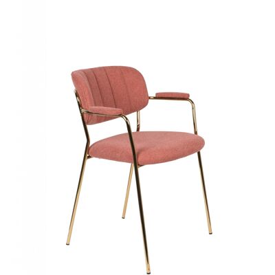 Armchair jolien gold/pink