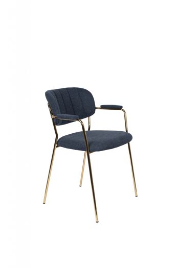 FAUTEUIL JOLIEN OR/BLEU FONCÉ 1