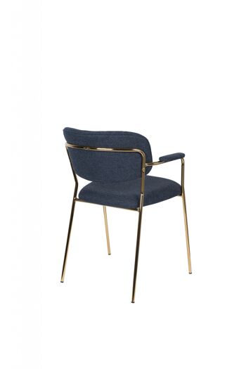 FAUTEUIL JOLIEN OR/BLEU FONCÉ 4