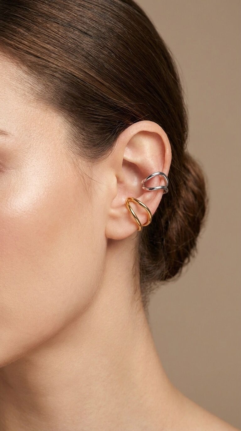 124AQ533 Earcuff in acciaio inossidabile