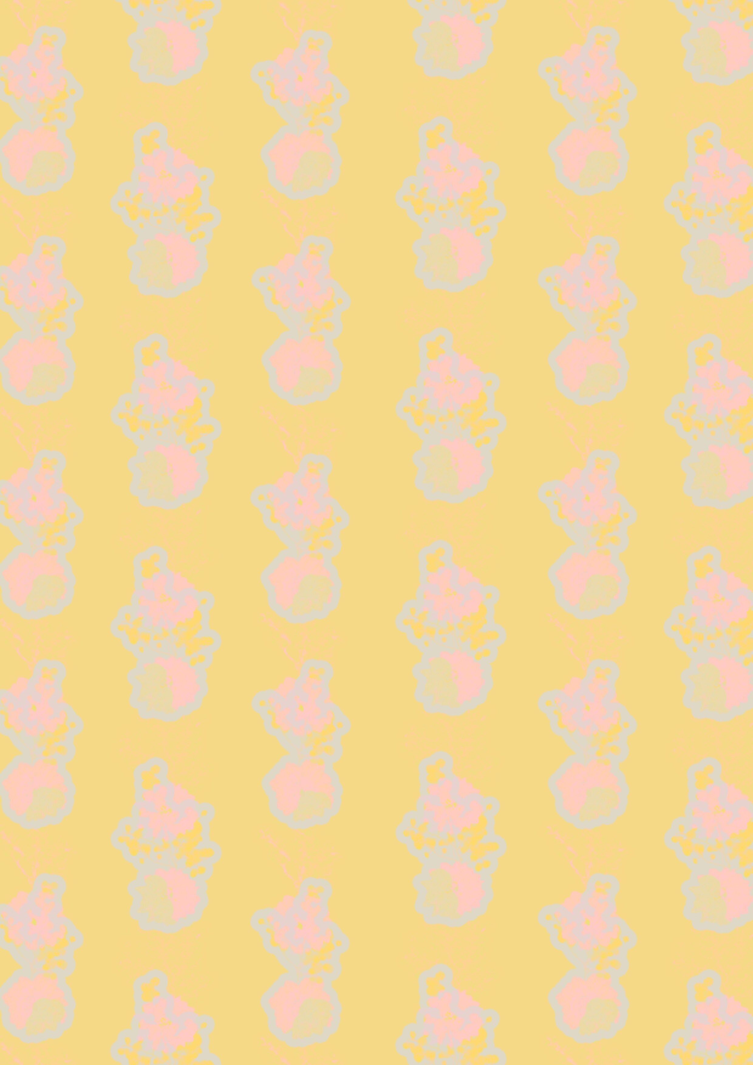 Vliestapete - FLOS POP GELB (50 cm x 1000 cm)