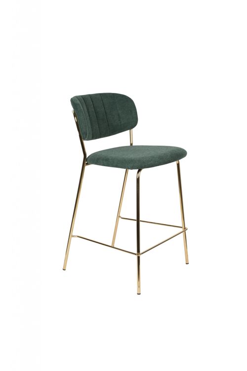 Counter stool jolien gold/dark green