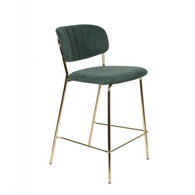 Counter stool jolien gold/dark green