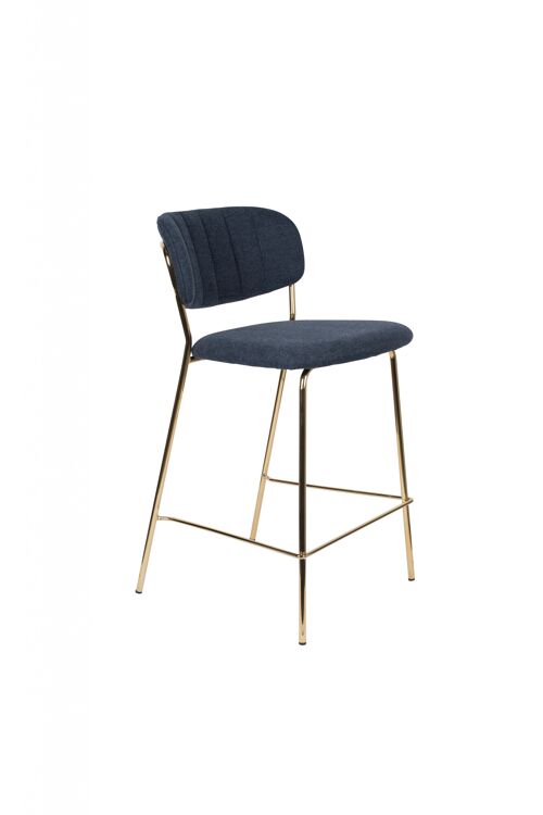 Counter stool jolien gold/dark blue