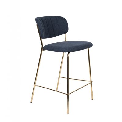 Counter stool jolien gold/dark blue
