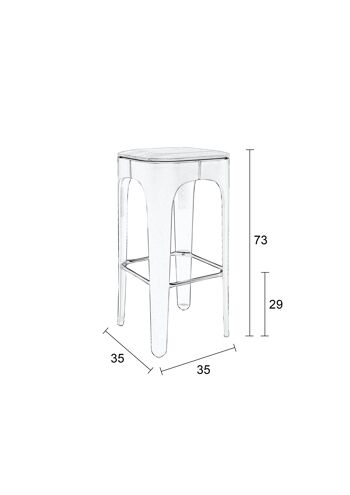 TABOURET DE BAR UP-HIGH GRIS FONCÉ 7