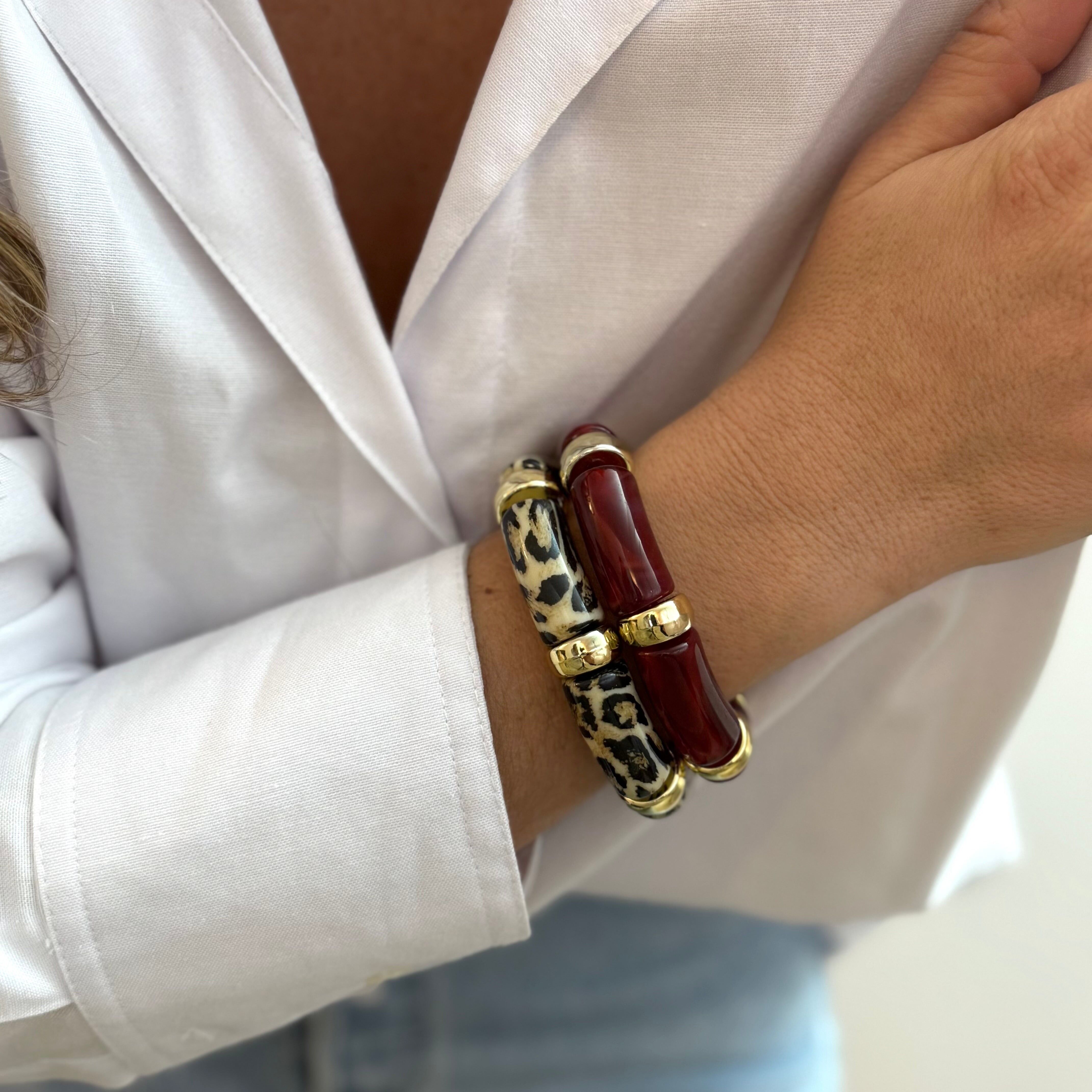Gemini - Bordeaux - Set mit 2 Armbändern