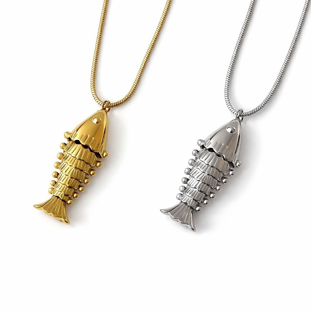 Halskette „Großer Fisch“ – Gold oder Silber