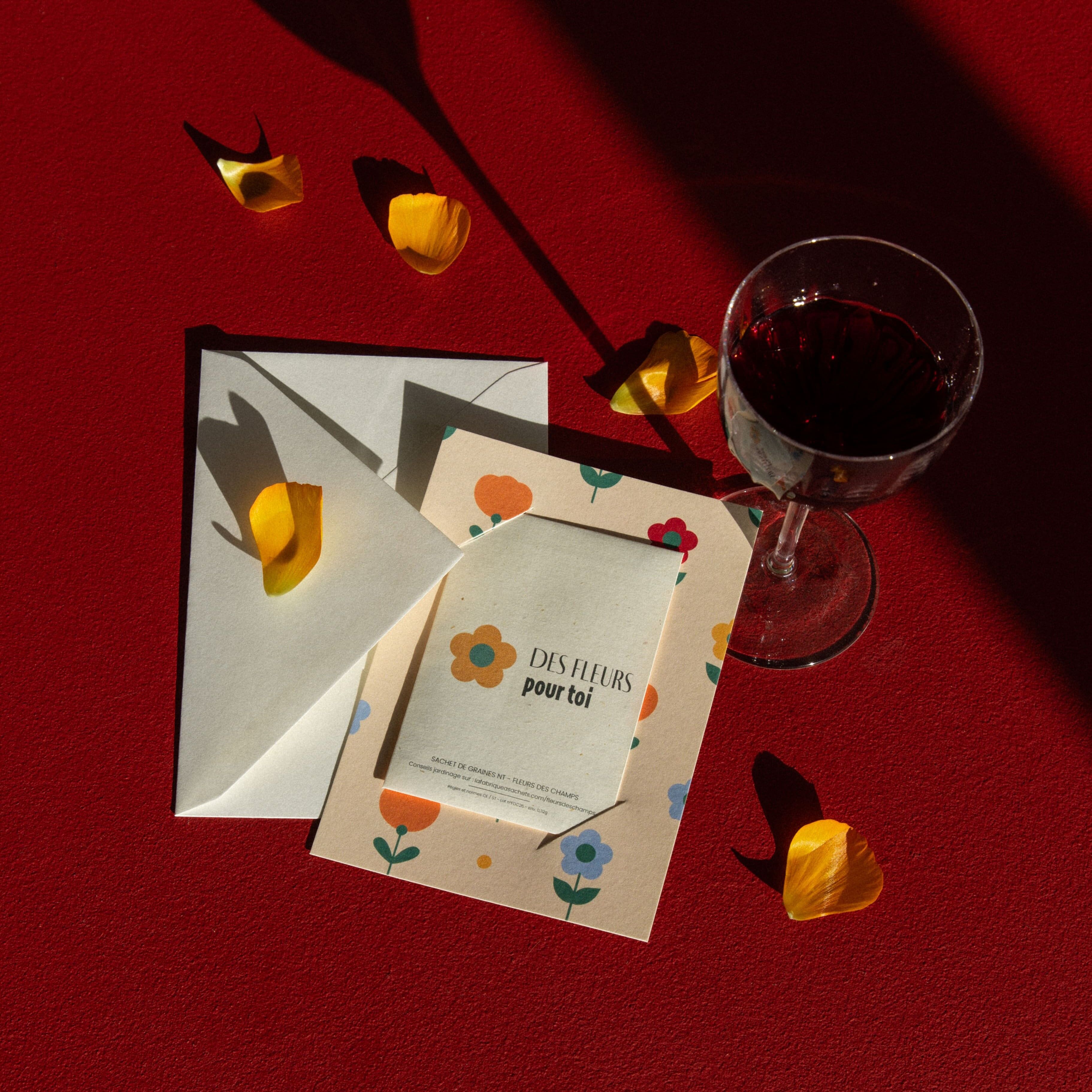 Des fleurs pour toi – Carte d’amour à semer