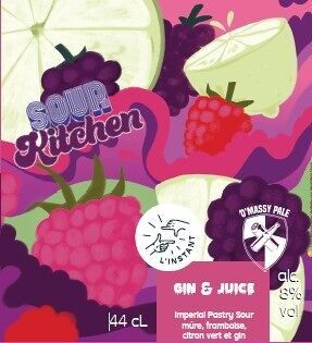 Gin & Juice - 44cl - Imperial Pastry Sour Blackberry, Raspberry, Lime & Gin - Collab O'Massy Pale - 8% alc.