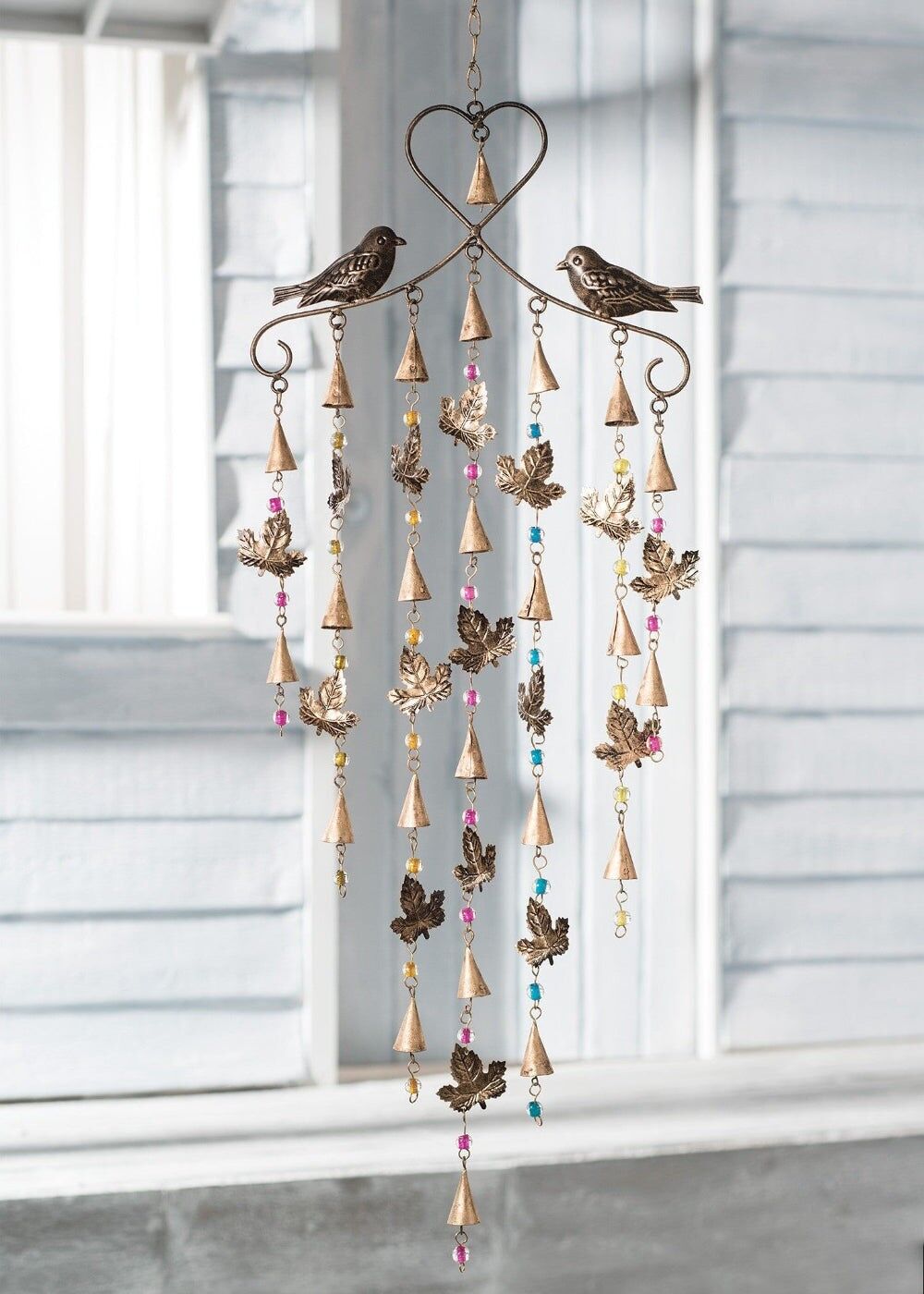 Wind Chime for Garden with Birds and Leaves