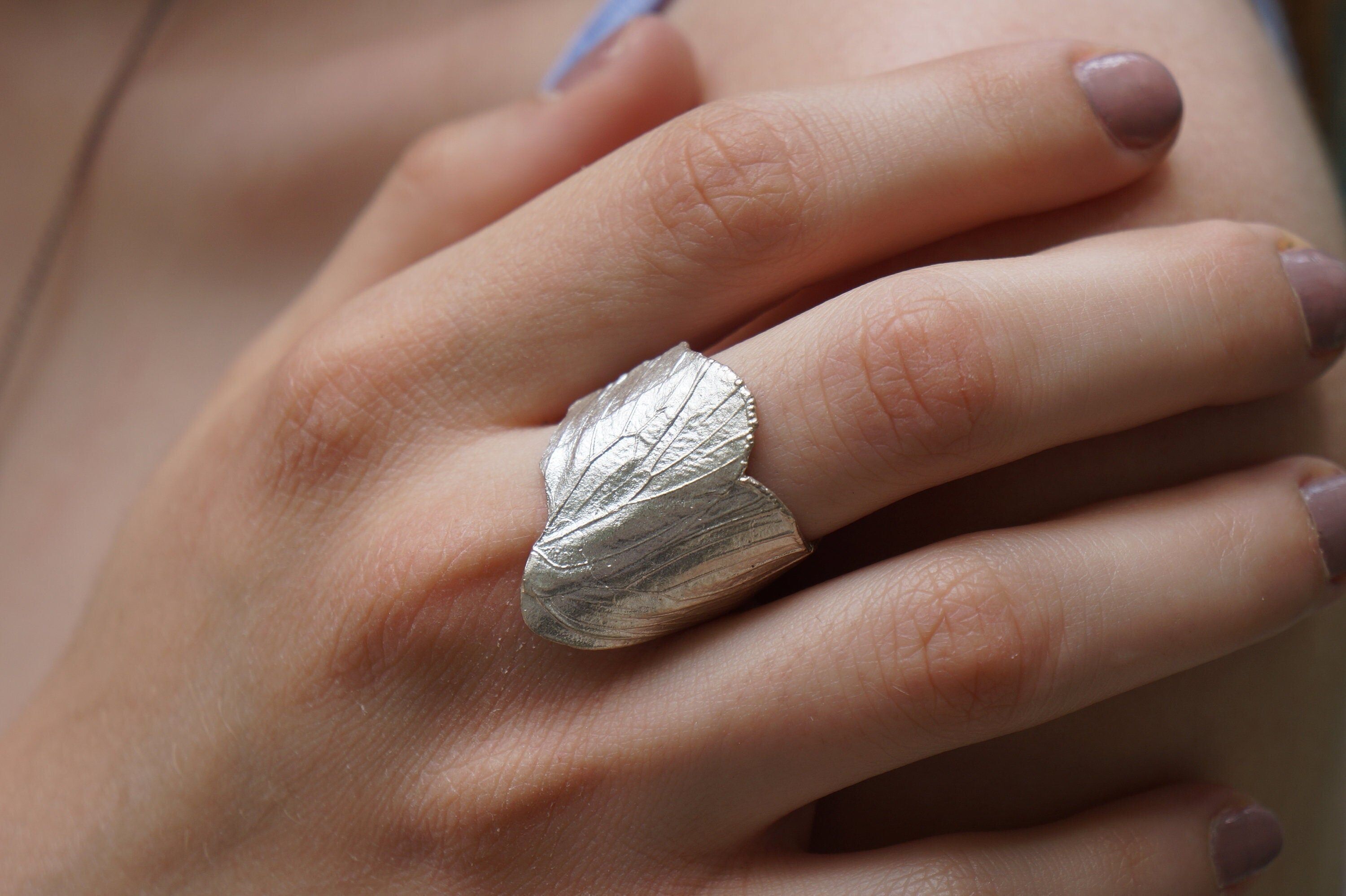 Silver Butterfly Wing Ring, Sterling Silver Jewelry, Silver Band, Gift for Her, Birthday Gift for Women, Handmade Jewelry, Boho Fashion
