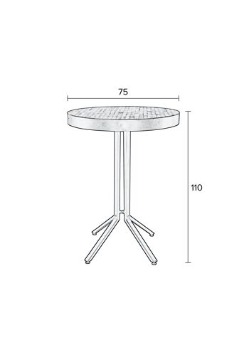 TABLE DE BAR MAZE RONDE NOIR 6