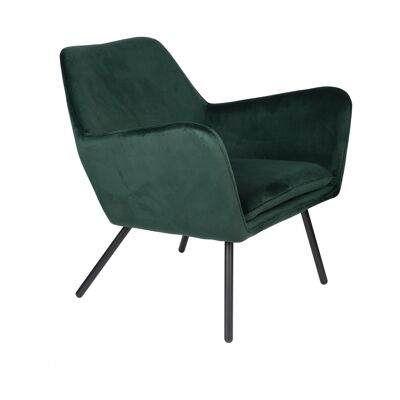 Lounge chair bon velvet green
