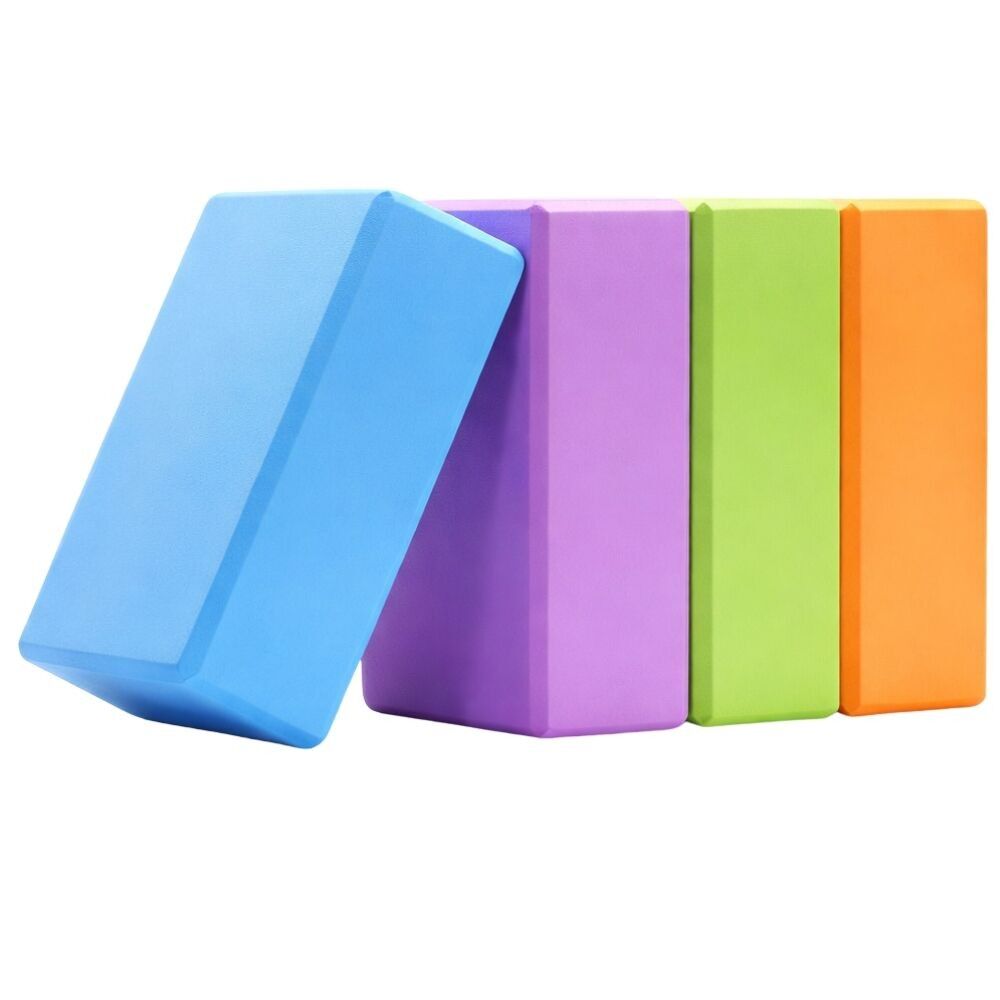 2er-Set Yoga- und Pilatesblöcke aus EVA-Schaumstoff – Farbe zufällig – 23 x 15 x 7,5 cm – Stabilität und Komfort