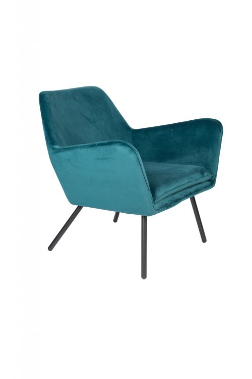 Lounge chair bon velvet blue