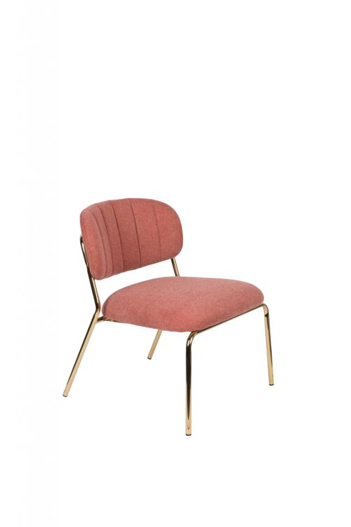 Lounge chair jolien gold/pink