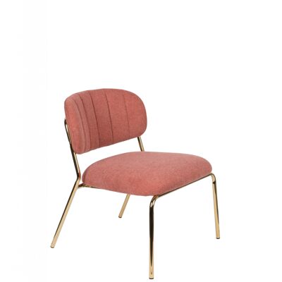 Lounge chair jolien gold/pink