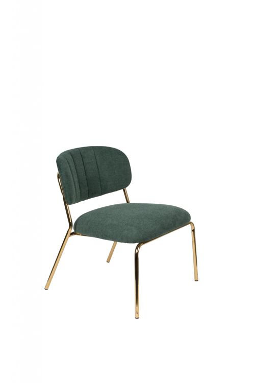 Lounge chair jolien gold/dark green