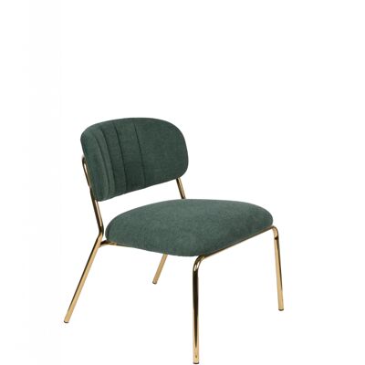 Lounge chair jolien gold/dark green