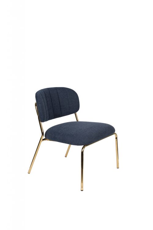 Lounge chair jolien gold/dark blue