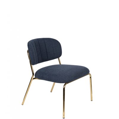Lounge chair jolien gold/dark blue