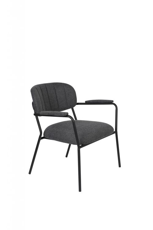 Lounge chair jolien arm black/dark grey