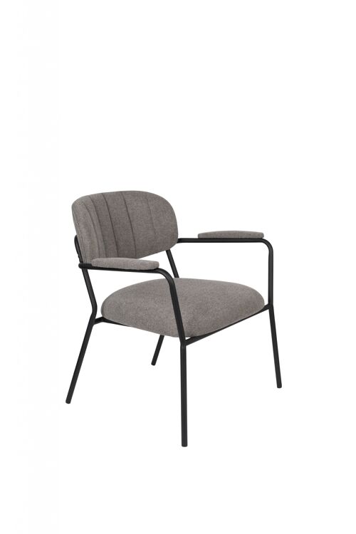 Lounge chair jolien arm black/grey