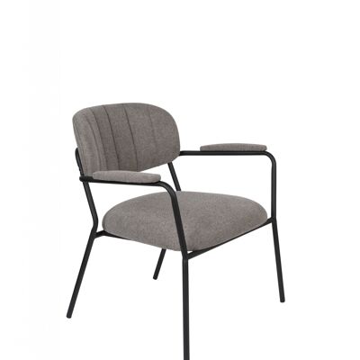 Lounge chair jolien arm black/grey
