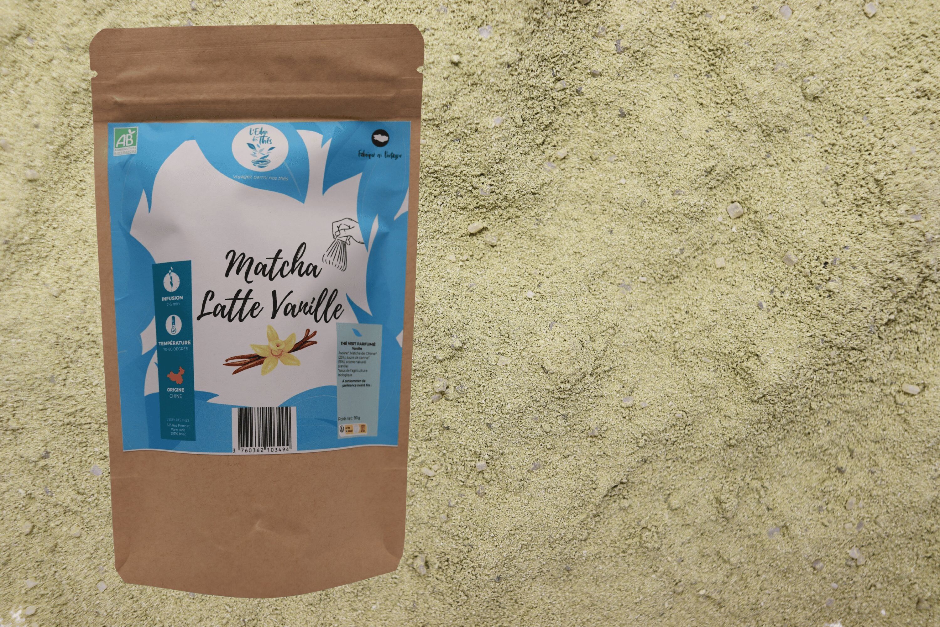 Vegan Matcha Latte – Vanilla – 80g bag