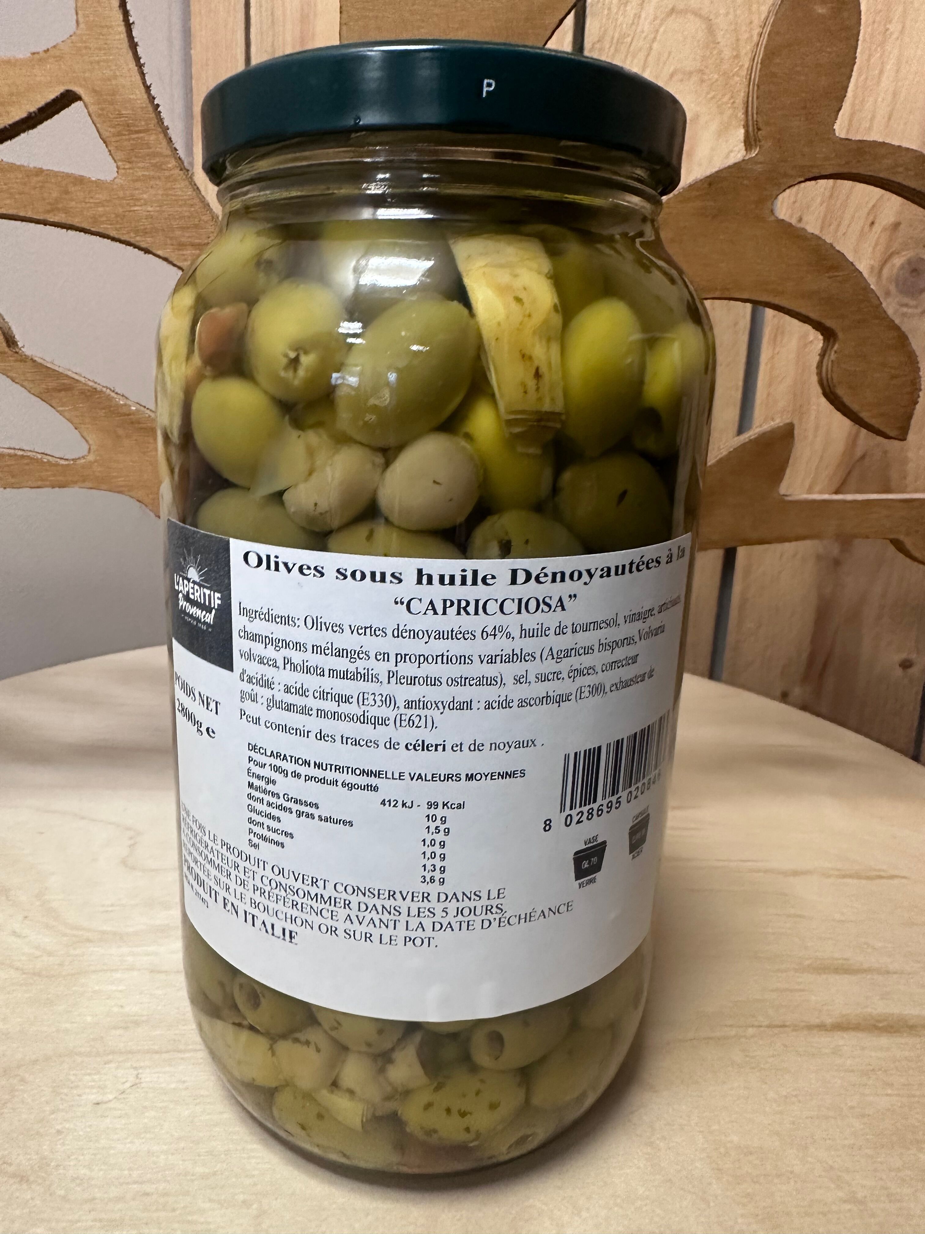 Olives dénoyautées " CAPRICCIOSA "