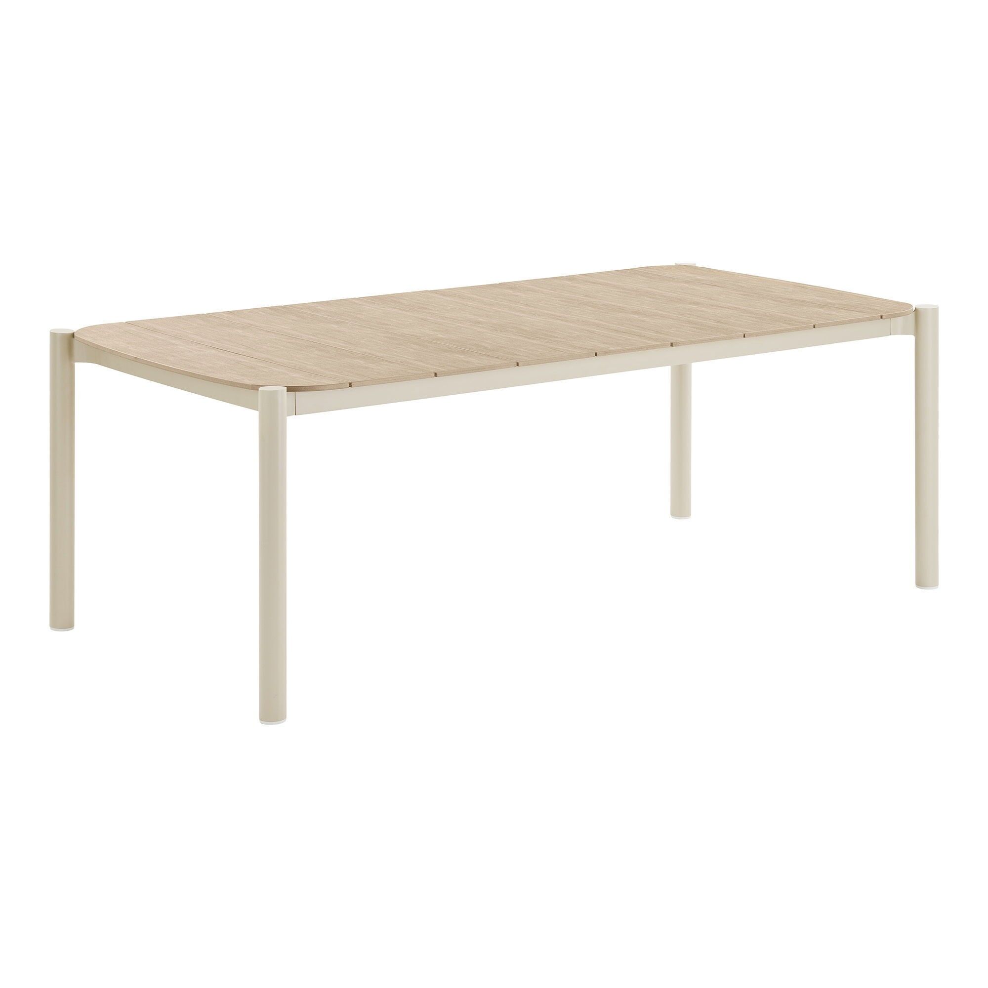 Abela Dining table, aluminium/nonwood, sand/natural, 100x200x74 cm