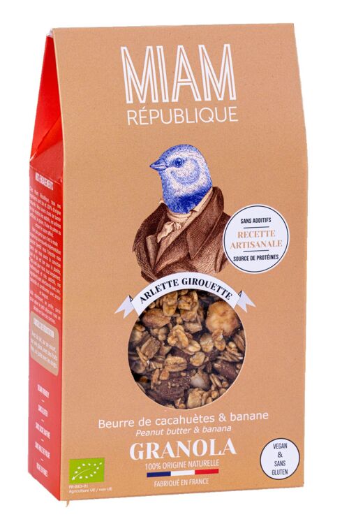 Granola artisanal Beurre de Cacahuètes & Amandes - BIO - VEGAN - SANS GLUTEN - 350g