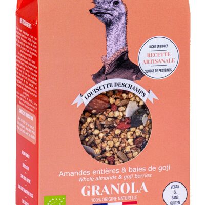 Artisanal granola Goji Berries, Almonds & Sesame - ORGANIC - VEGAN - GLUTEN FREE - 350g Crunchy muesli