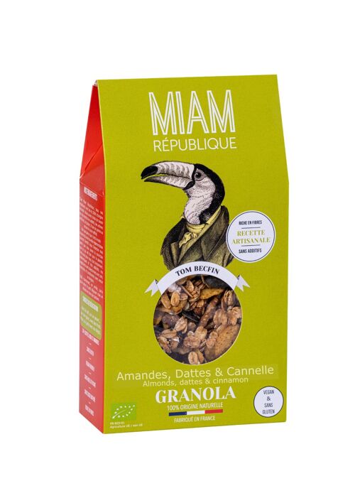 NEW ! Granola bio 350g  Amandes, Dattes et Cannelle