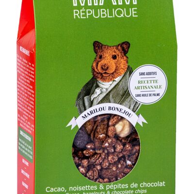 Schokoladenmüsli – Kakao, Haselnüsse und Schokoladenstückchen. 320 g knuspriges Müsli