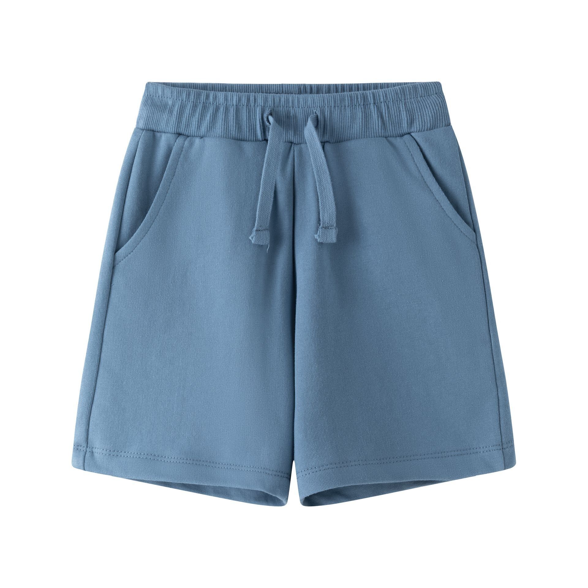 Boys' terry cloth Bermuda shorts, medium blue, 3-9 years, with pockets JBV66292