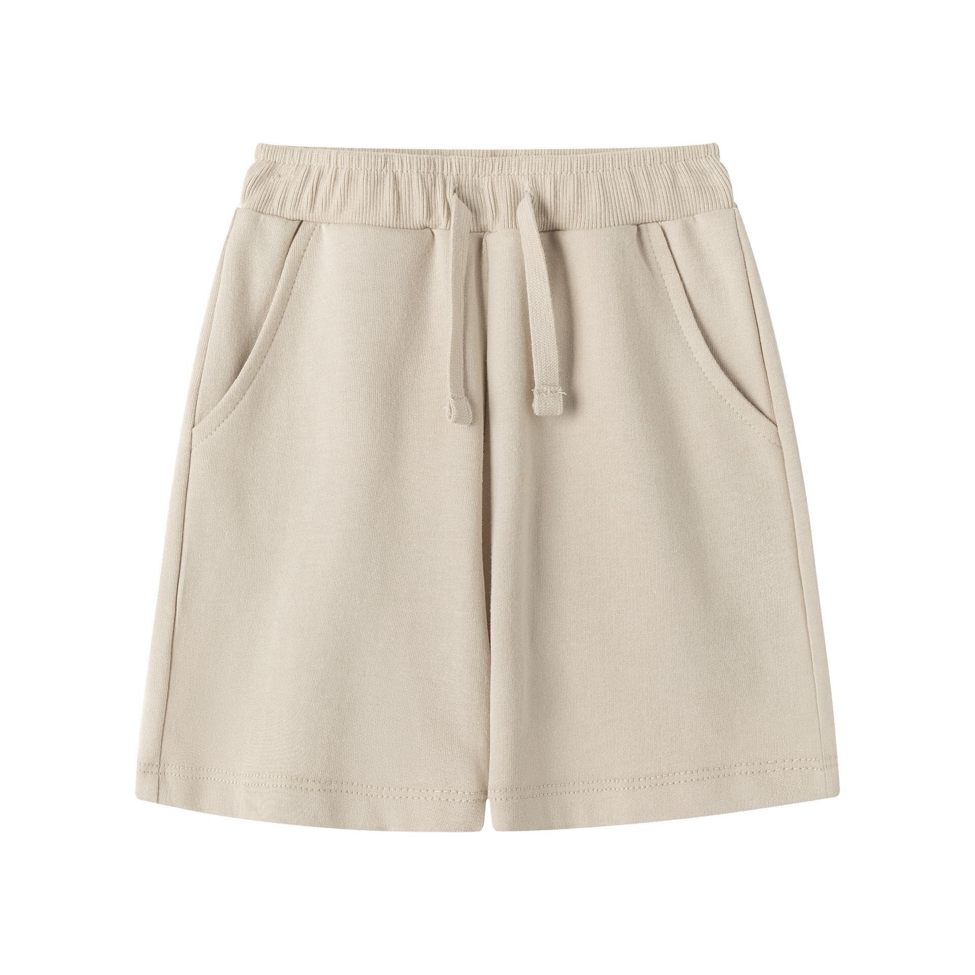 Boys' terry cloth Bermuda shorts, 3-9 years, light camel, with pockets JBV66312