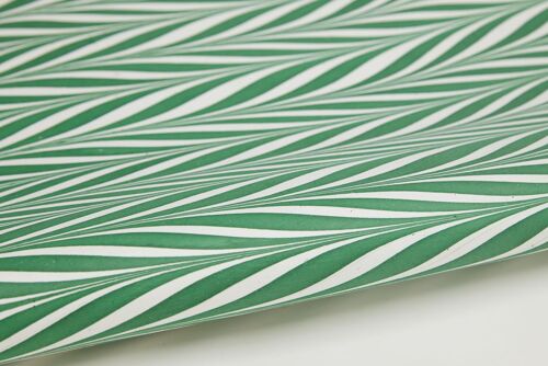 Hand Marbled Gift Wrap Sheet - Candy Stripes Green