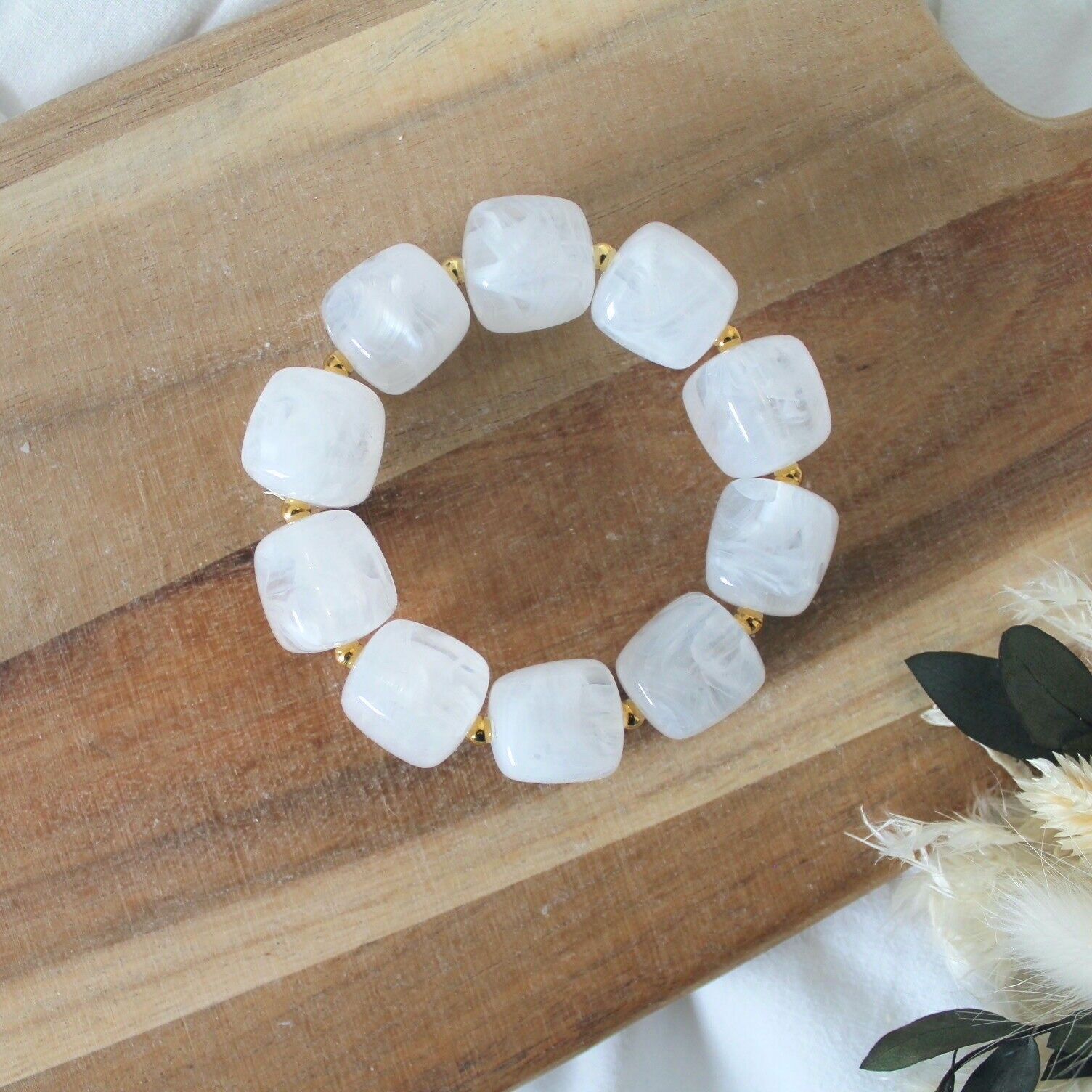 ALMA Elastic Bracelet - White