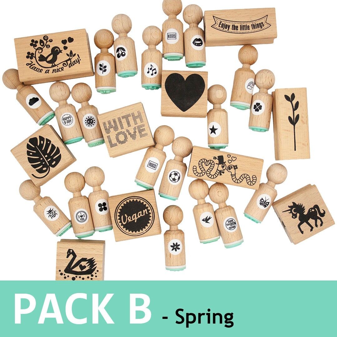 Entdeckerpaket B – Frühling – 30 Stempel für kreative Projekte und saisonale Kollektionen