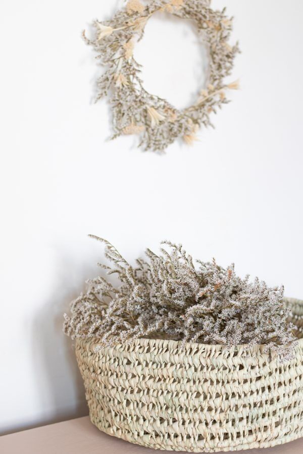 Openwork Woven Palm Basket - Handmade Round Storage Basket Morocco 3 Sizes