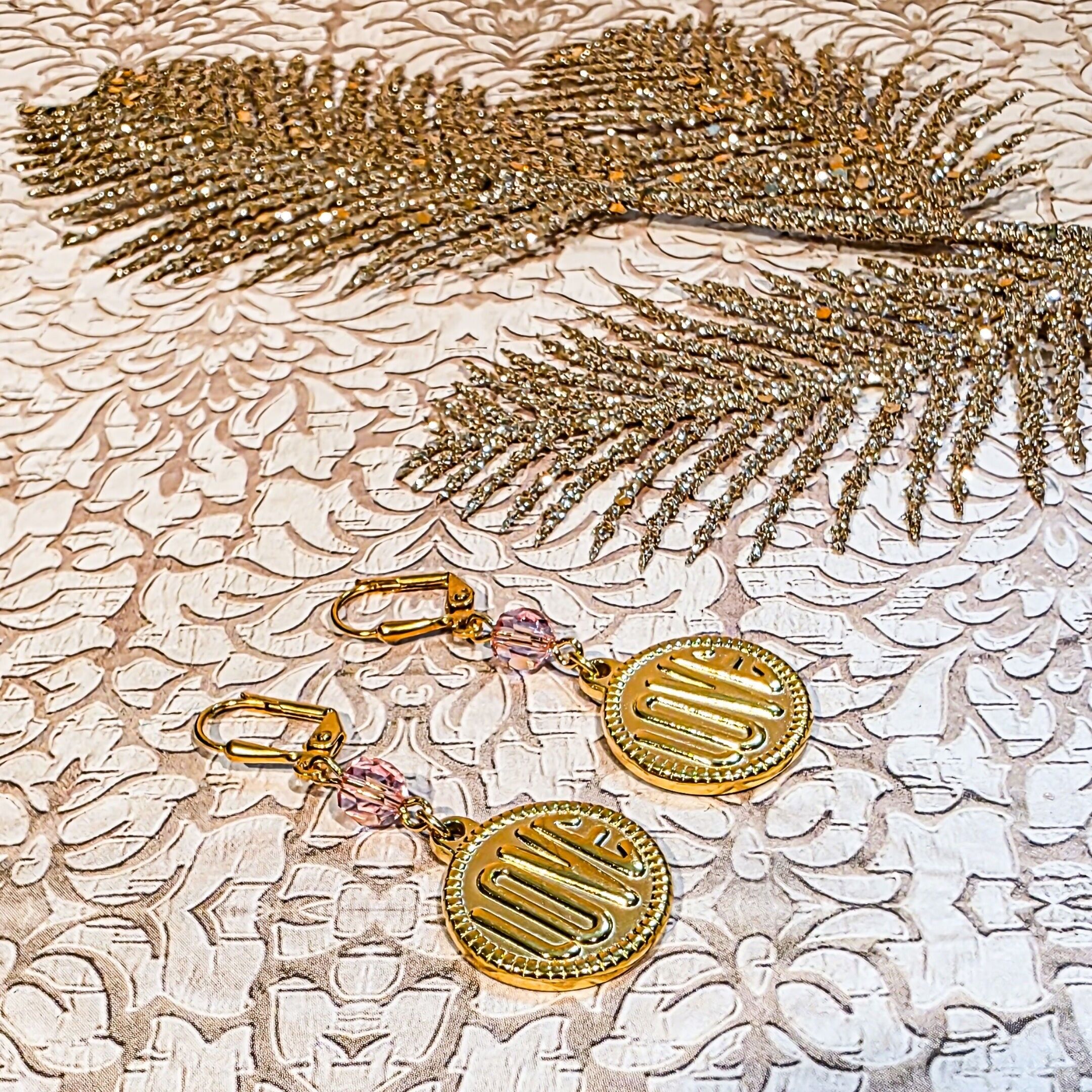 Love earrings with Swarovski pearls, 24k gold-plated brass, bohemian chic style, stainless steel jewelry, Mother's Day gift for Mom, Teacher gift