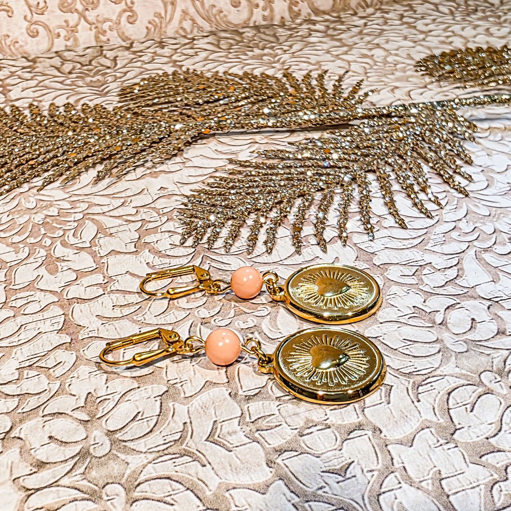 Swarovski crystal heart earrings in stainless steel, brass, and 24k gold. Stainless steel jewelry. Mother's Day gift for mom. Teacher gift.