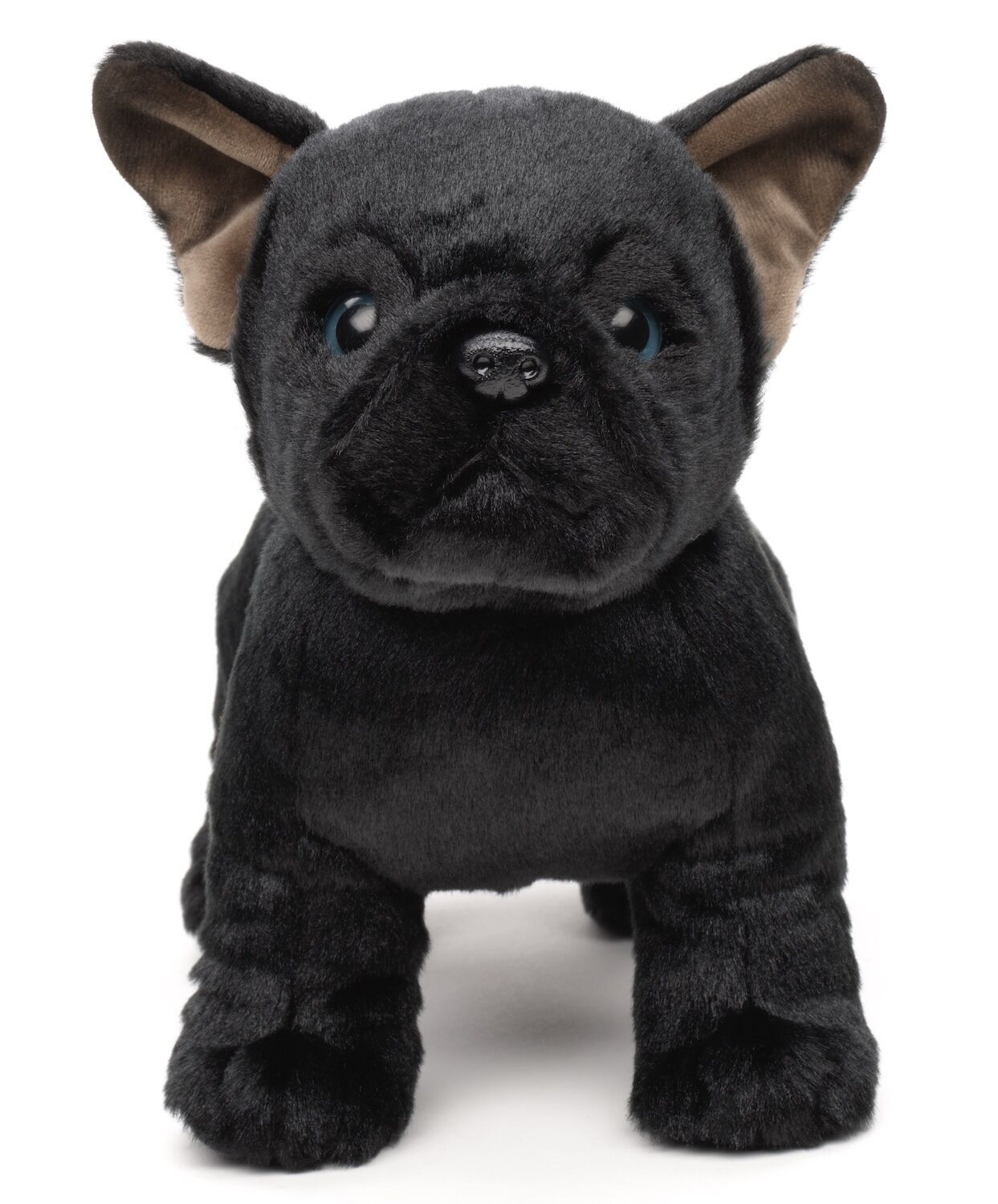 Französische Bulldogge (schwarz) - Ohne Leine - 'Uni-Toys Eco-Line' - 100 % recyceltes Material - 26 cm (Länge) - Keywords: Hund, Haustier, Plüsch, Plüschtier, Stofftier, Kuscheltier