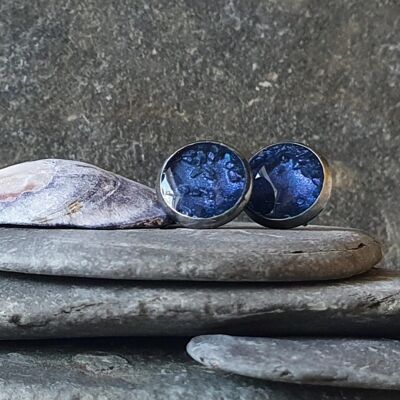 Sand & night time blue round studs ,SKU038